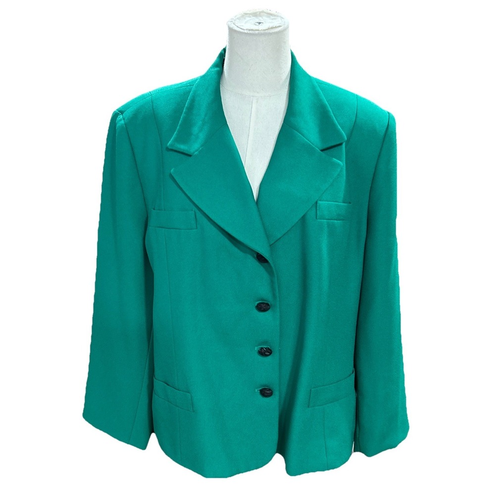 LE Suit Blazer Womens Green 16 Suit Jacket Business